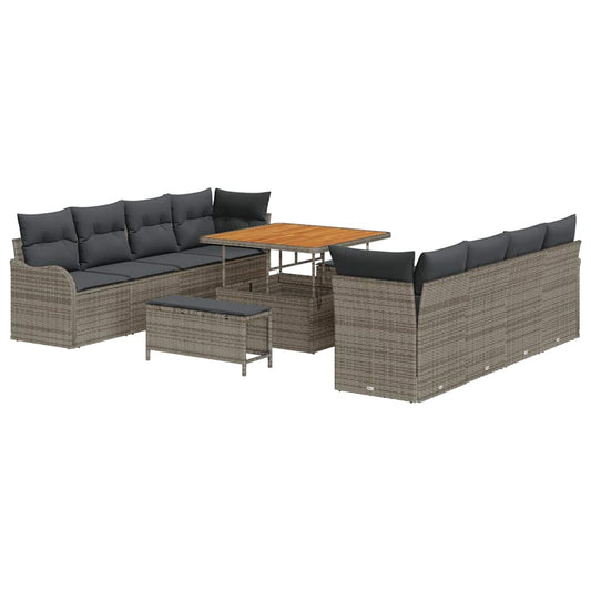 Conjunto de Sofá de Jardim 11 pcs Cinzeto 100 x 100 x 71 cm