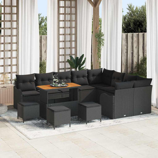 Conjunto de Sofá de Jardim 13 pcs Preto 110 x 55 x 71 cm