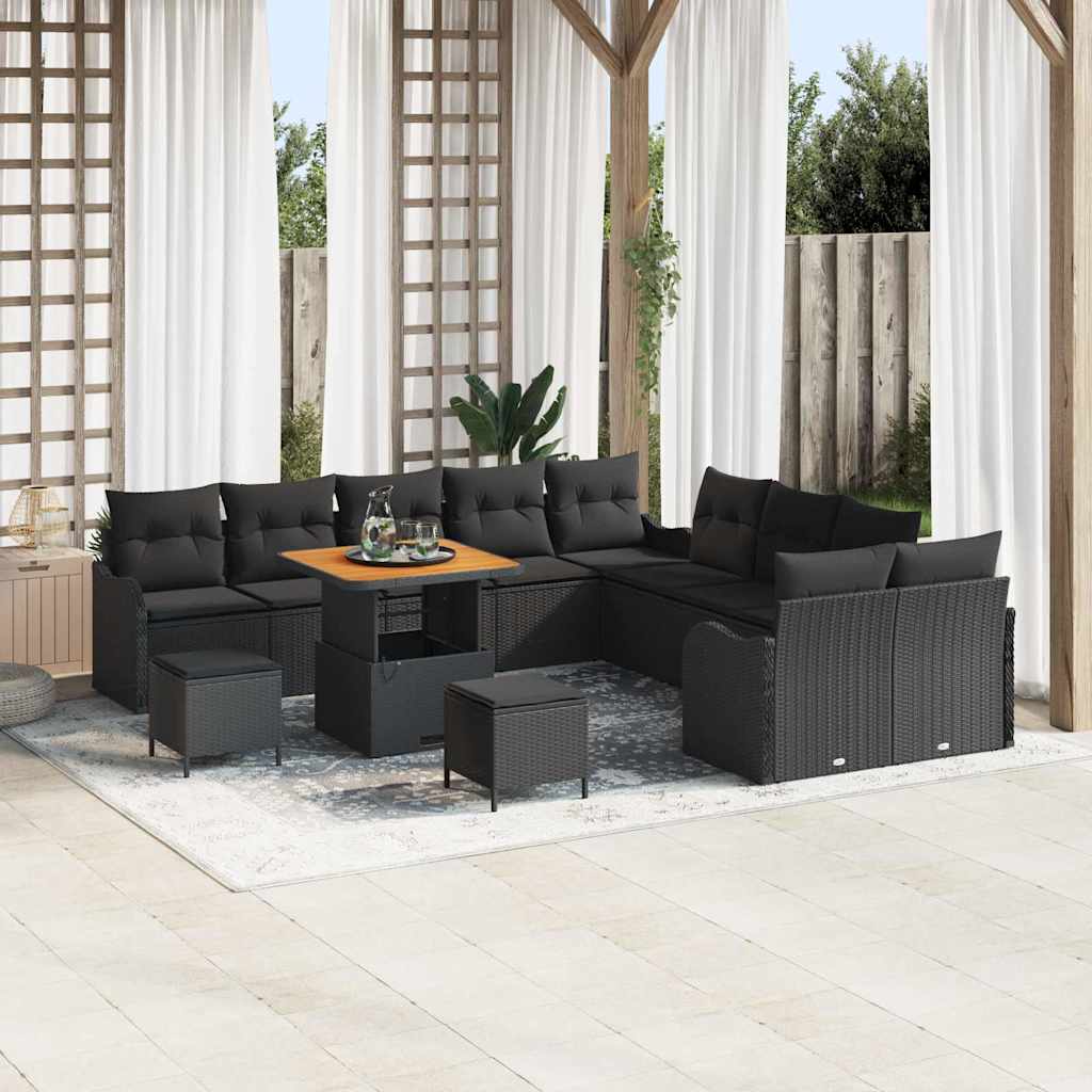 Conjunto de Sofá de Jardim 13 pcs Preto 80 x 80 x 71 cm