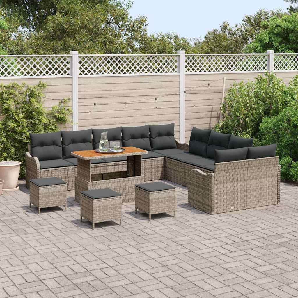 Conjunto de Sofá de Jardim 14 pcs Cinzeto 110 x 55 x 71 cm