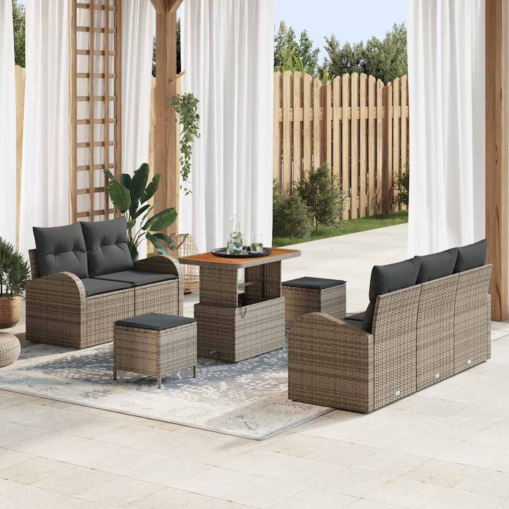 Conjunto de Sofá de Jardim 8 pcs Cinzeto 90 x 55 x 71 cm