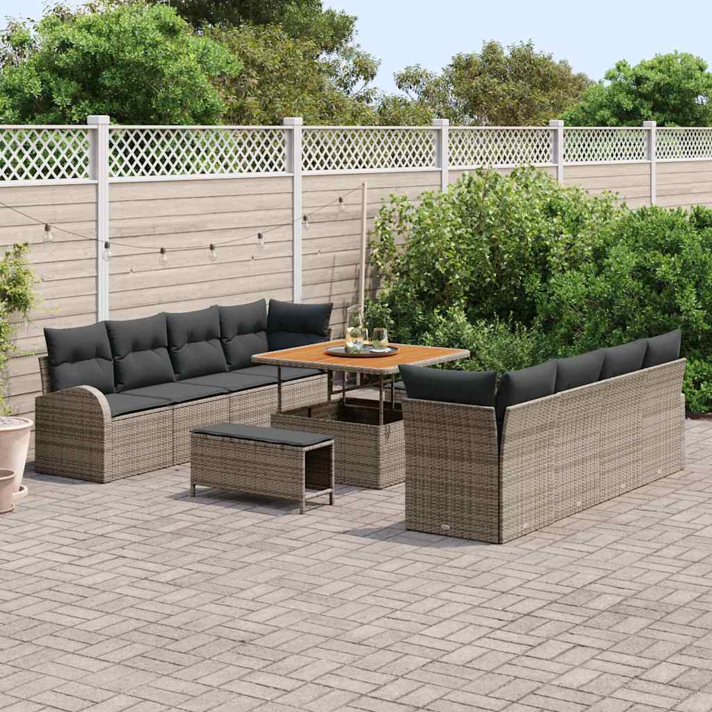 Conjunto de Sofá de Jardim 11 pcs Cinzeto 100 x 100 x 71 cm