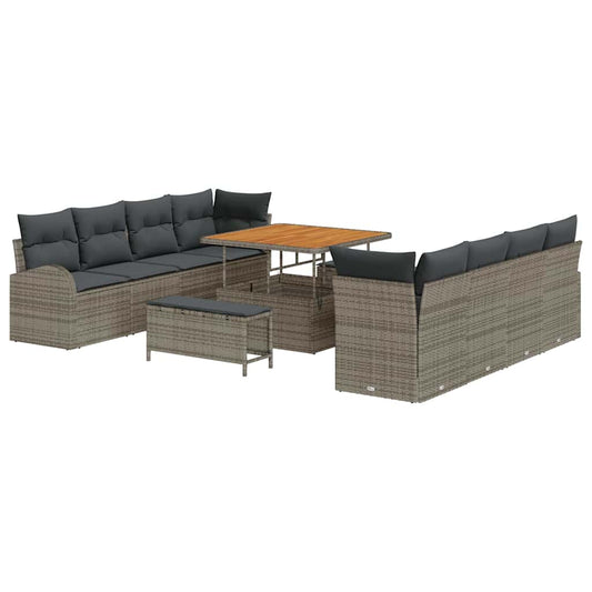 Conjunto de Sofá de Jardim 11 pcs Cinzeto 100 x 100 x 71 cm