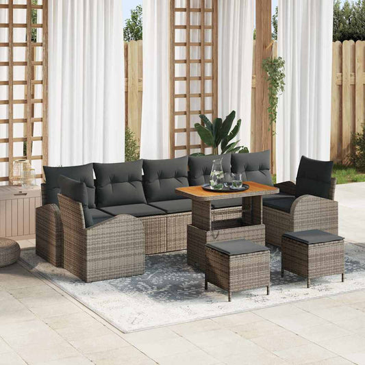 Conjunto de Sofá de Jardim 10 pcs Cinzeto 90 x 55 x 71 cm