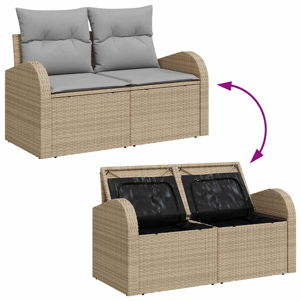 Conjunto de Sofá de Jardim 12 pcs Bege e Cinza Claro