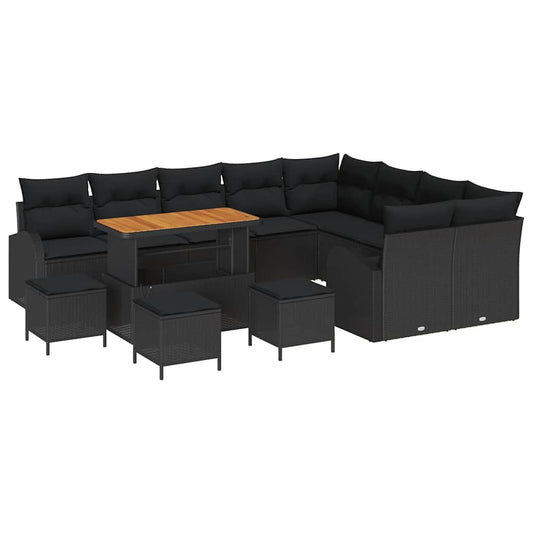 Conjunto de Sofá de Jardim 13 pcs Preto 110 x 55 x 71 cm