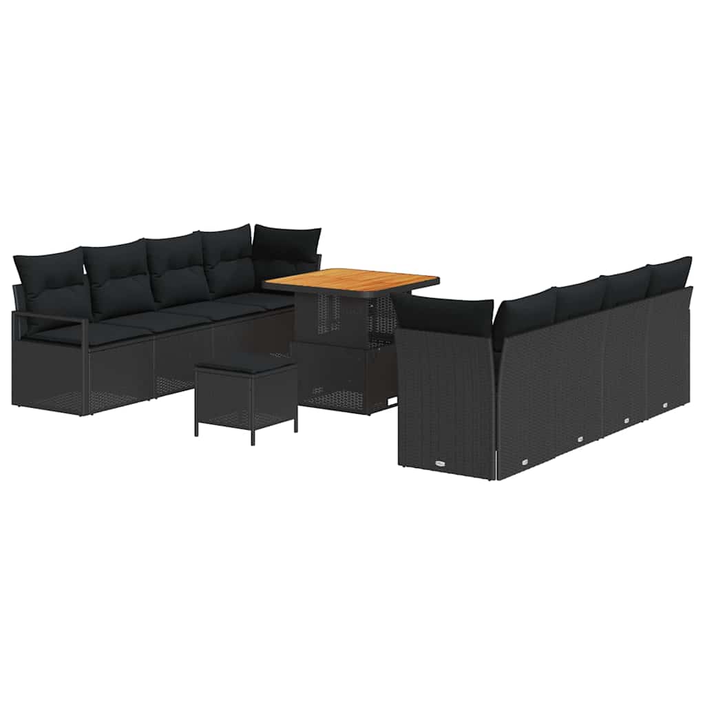 Conjunto de Sofá de Jardim com almofada Preto 80 x 80 x 71 cm