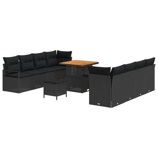 Conjunto de Sofá de Jardim com almofada Preto 80 x 80 x 71 cm