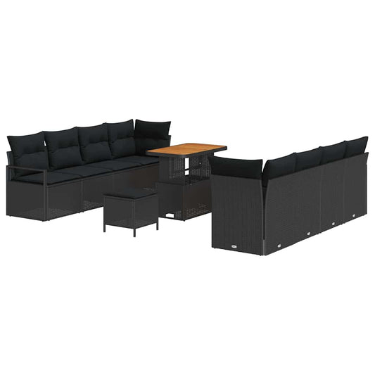 Conjunto de Sofá de Jardim com almofada Preto 90 x 55 x 71 cm