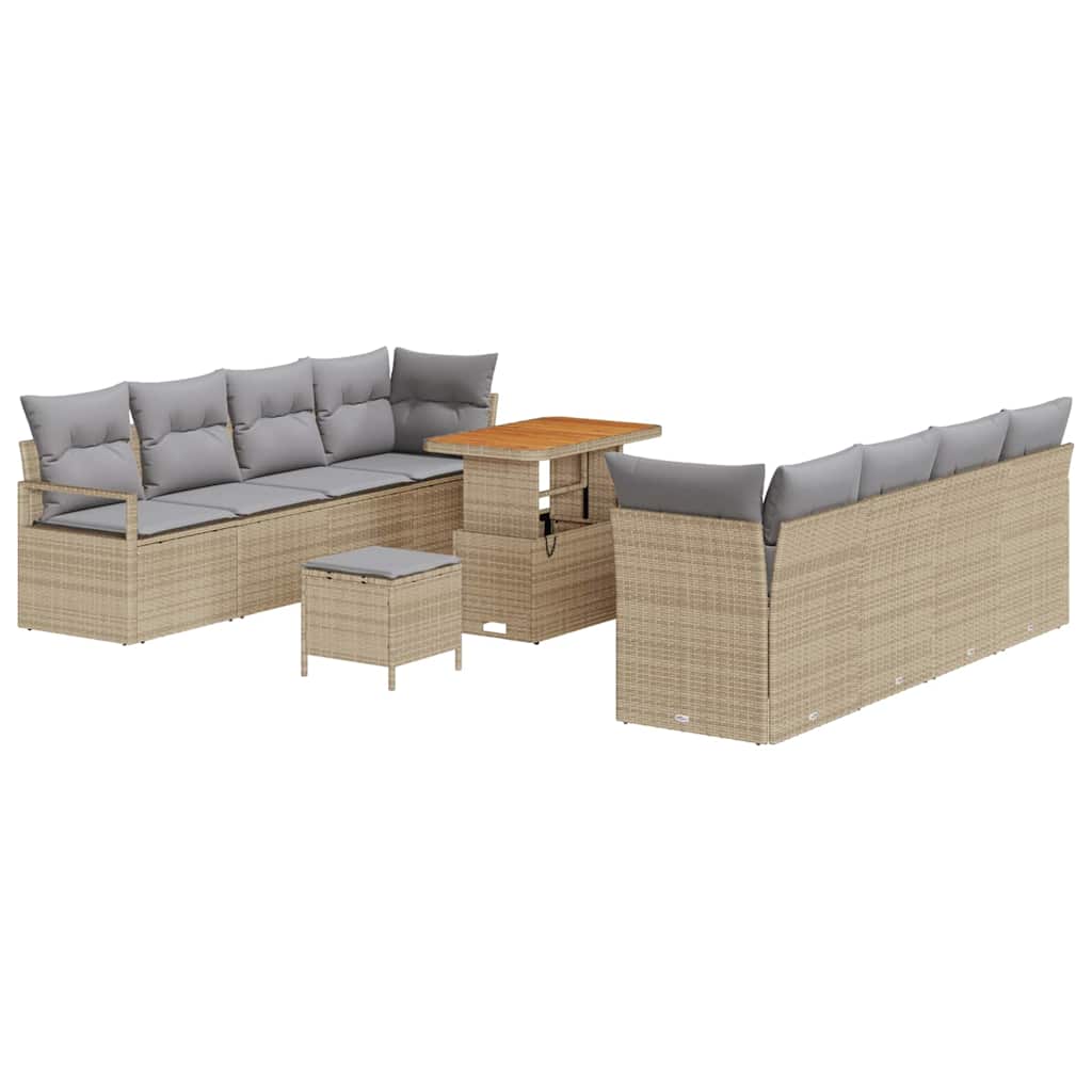 Conjunto de Sofá de Jardim Bege e Cinza Claro 90 x 55 x 71 cm
