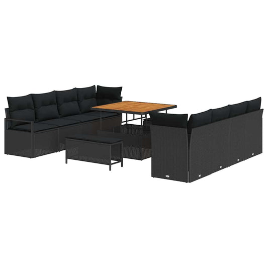 Conjunto de Sofá de Jardim com almofada Preto 100 x 100 x 71 cm