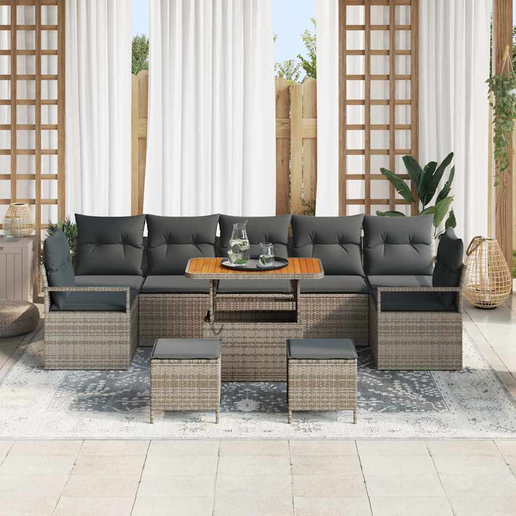 Conjunto de Sofá de Jardim 10 pcs Cinzeto 90 x 55 x 71 cm