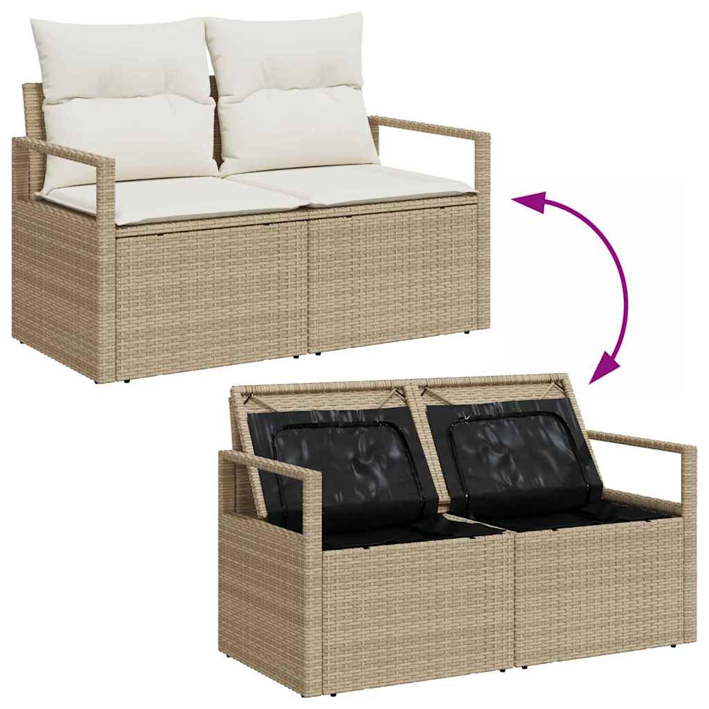 Conjunto de Sofá de Jardim 13 pcs Bege e Creme 80 x 80 x 71 cm
