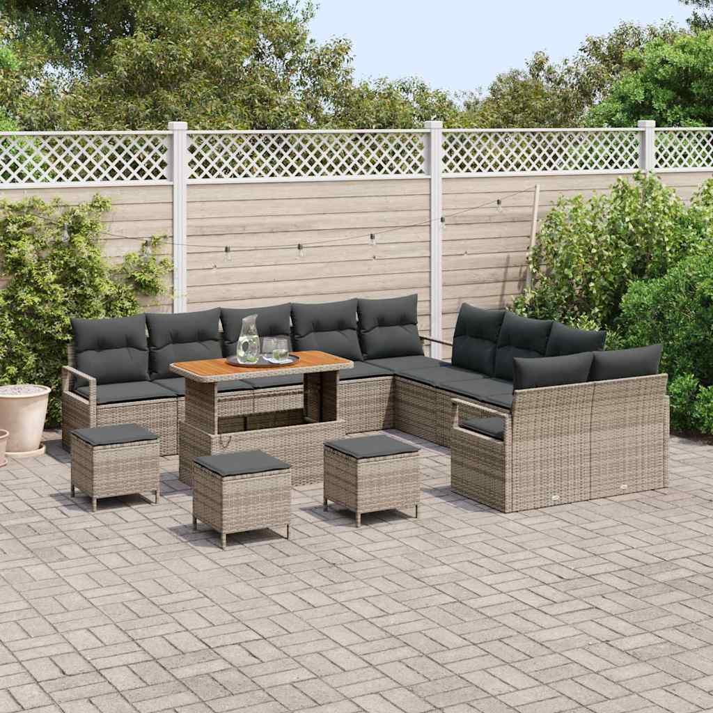 Conjunto de Sofá de Jardim 14 pcs Cinzeto 110 x 55 x 71 cm