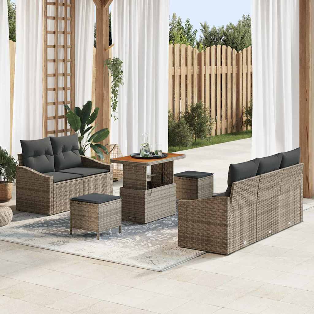 Conjunto de Sofá de Jardim 8 pcs Cinzeto 90 x 55 x 71 cm