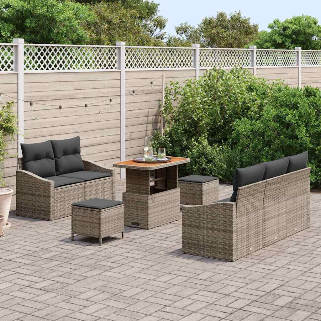 Conjunto de Sofá de Jardim 8 pcs Cinzeto 90 x 55 x 71 cm