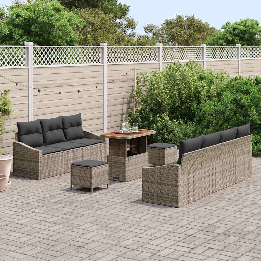 Conjunto de Sofá de Jardim 10 pcs Cinzeto 90 x 55 x 71 cm