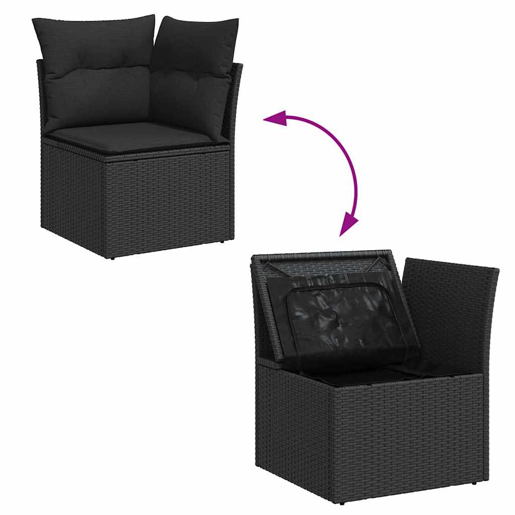 Conjunto de Sofá de Jardim 11 pcs Preto 100 x 100 x 71 cm