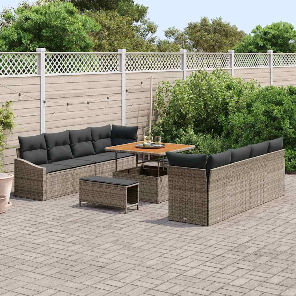 Conjunto de Sofá de Jardim 11 pcs Cinzeto 100 x 100 x 71 cm