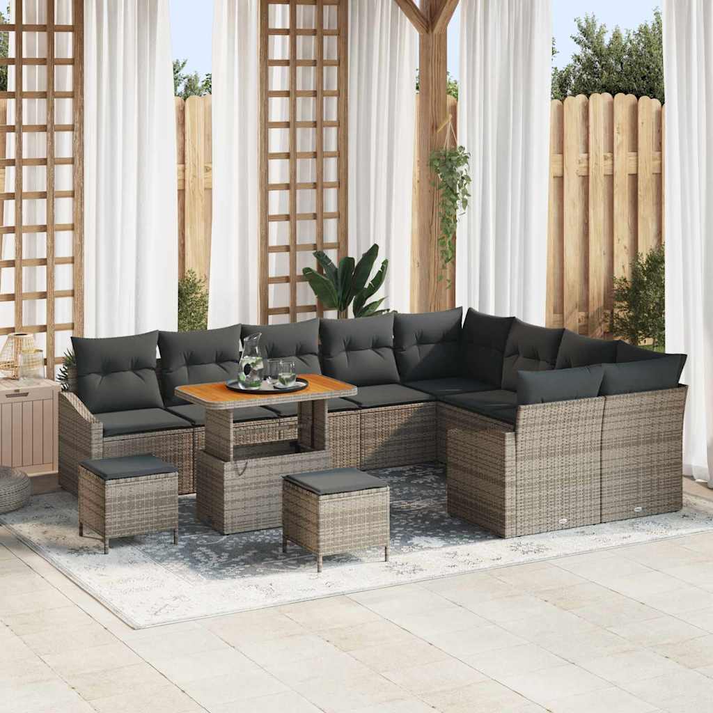 Conjunto de Sofá de Jardim 12 pcs Cinzeto 90 x 55 x 71 cm