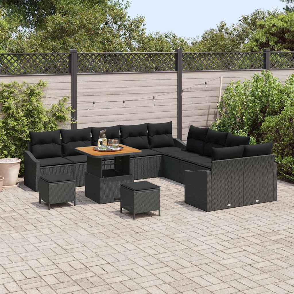 Conjunto de Sofá de Jardim 13 pcs Preto 100 x 100 x 71 cm