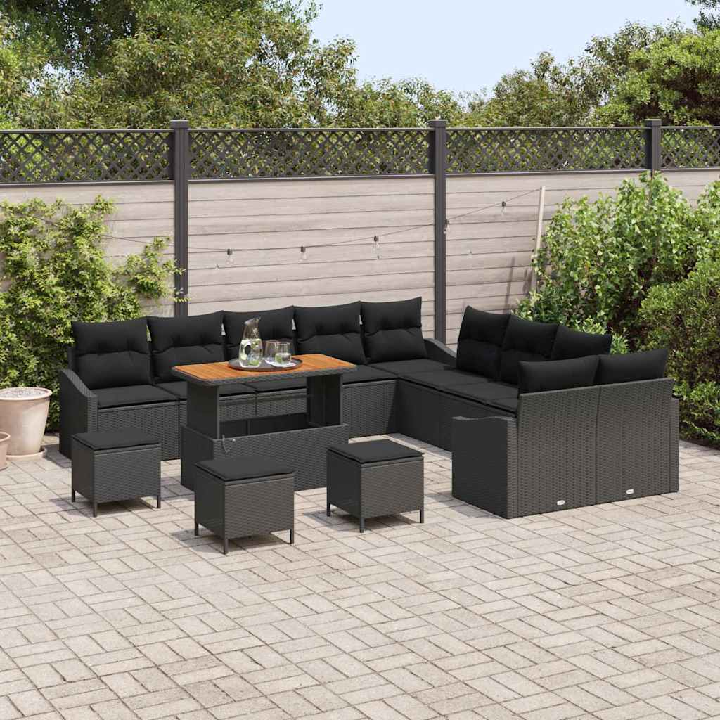 Conjunto de Sofá de Jardim 13 pcs Preto 100 x 100 x 71 cm