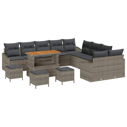 Conjunto de Sofá de Jardim 13 pcs Cinza Claro e Cinza Escuro