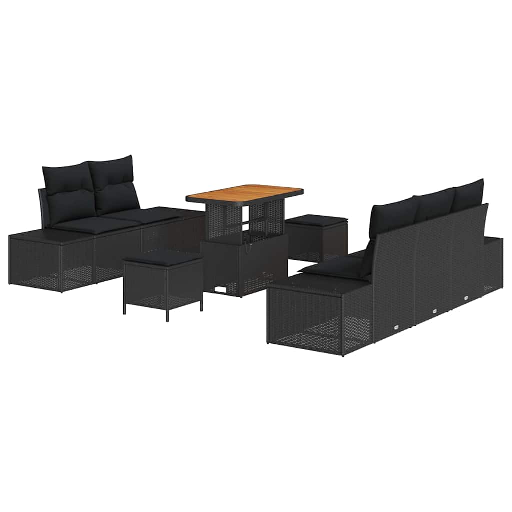 Conjunto de Sofá de Jardim 8 pcs Preto 90 x 55 x 71 cm