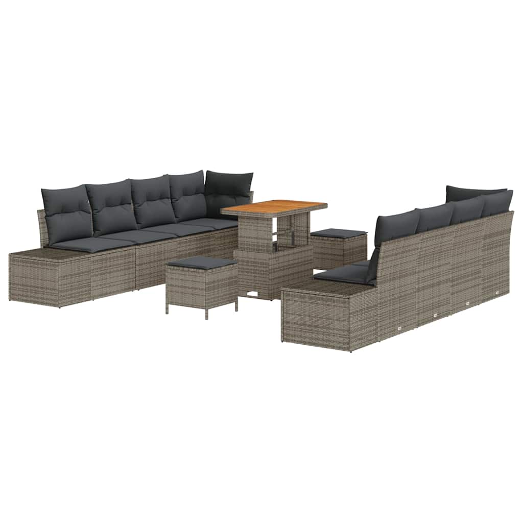 Conjunto de Sofá de Jardim 11 pcs Cinza Claro e Cinza Escuro
