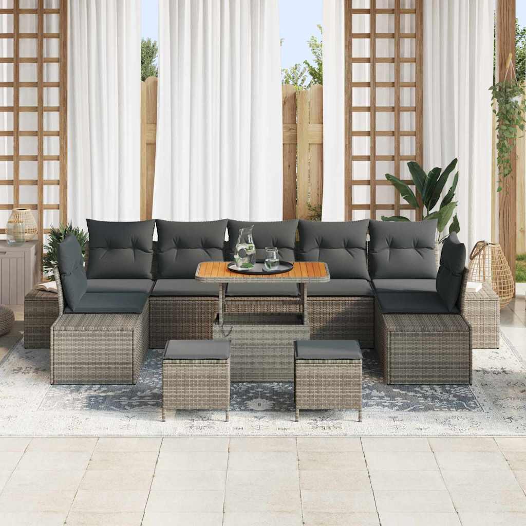 Conjunto de Sofá de Jardim 10 pcs Cinza Claro e Cinza Escuro