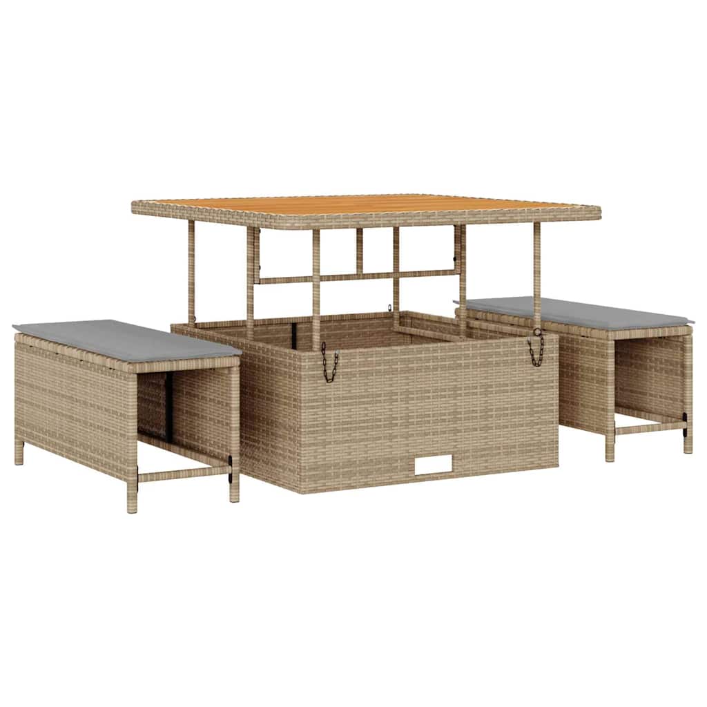 Conjunto de Sofá de Jardim 12 pcs Bege e Cinza Claro