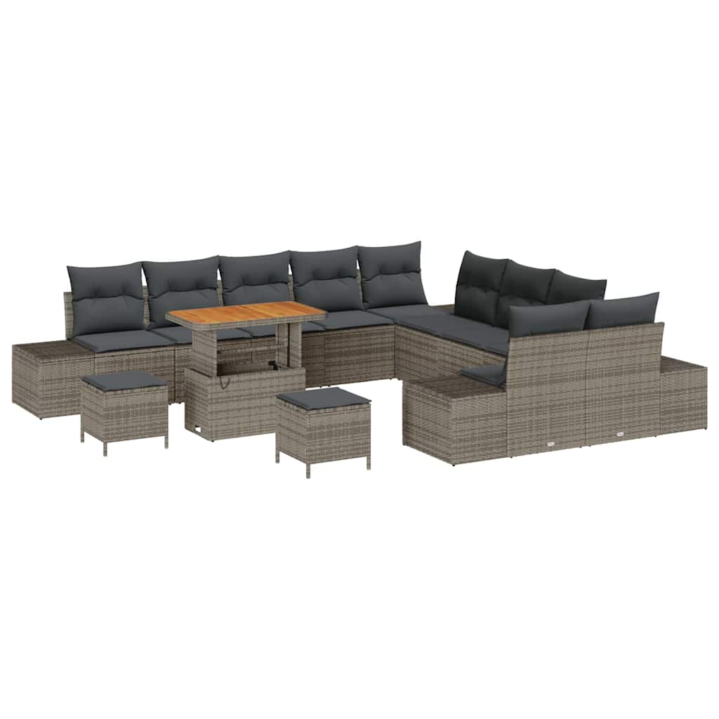 Conjunto de Sofá de Jardim 13 pcs Cinza Claro e Cinza Escuro