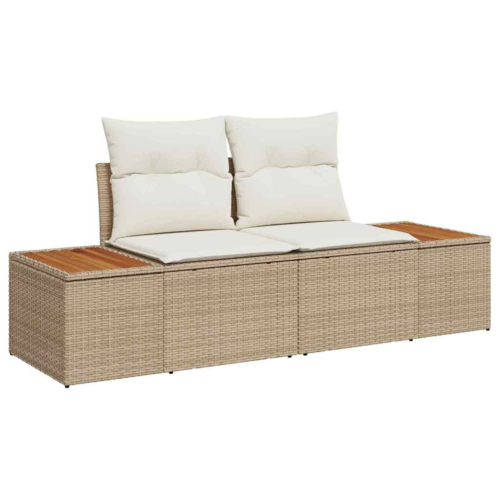 Conjunto de Sofá de Jardim 8 pcs Bege Rattan Sintético