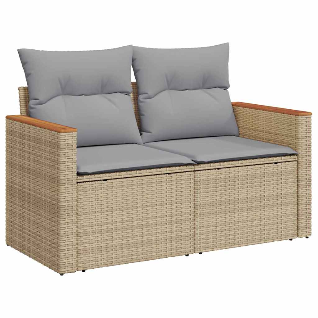 Conjunto de Sofá de Jardim 10 pcs Bege Rattan Sintético