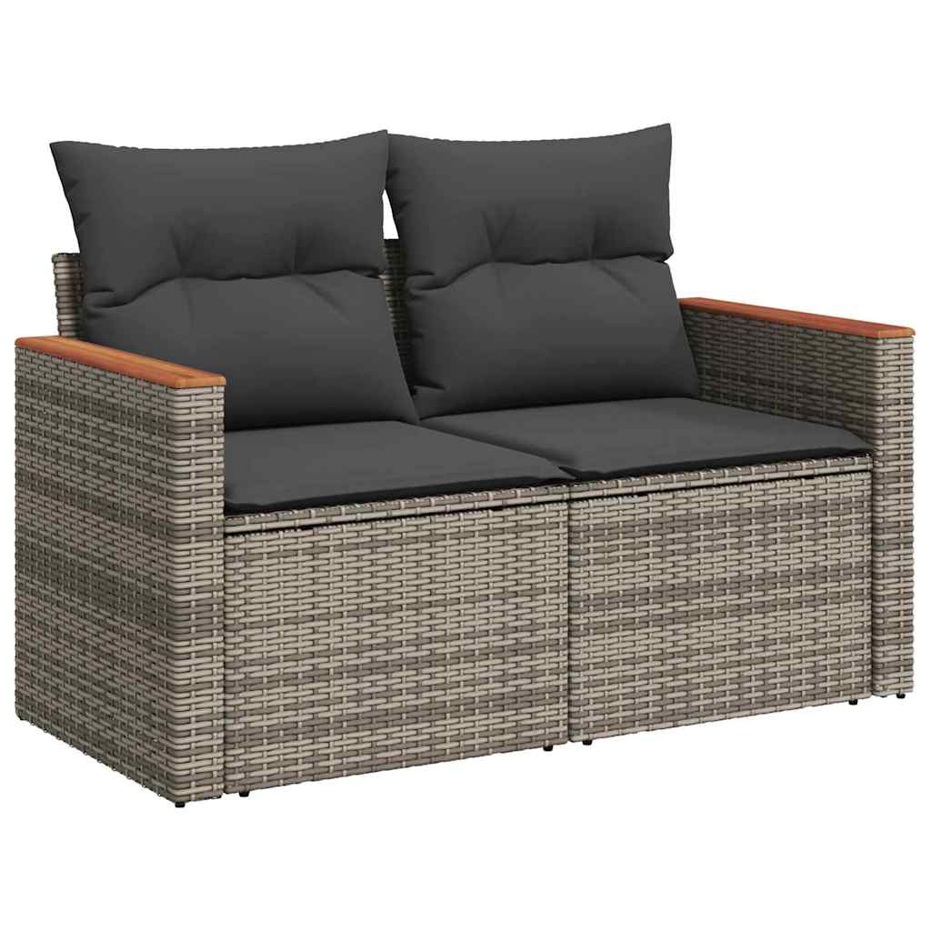 Conjunto de Sofá de Jardim 14 pcs Cinzeto Rattan Sintético