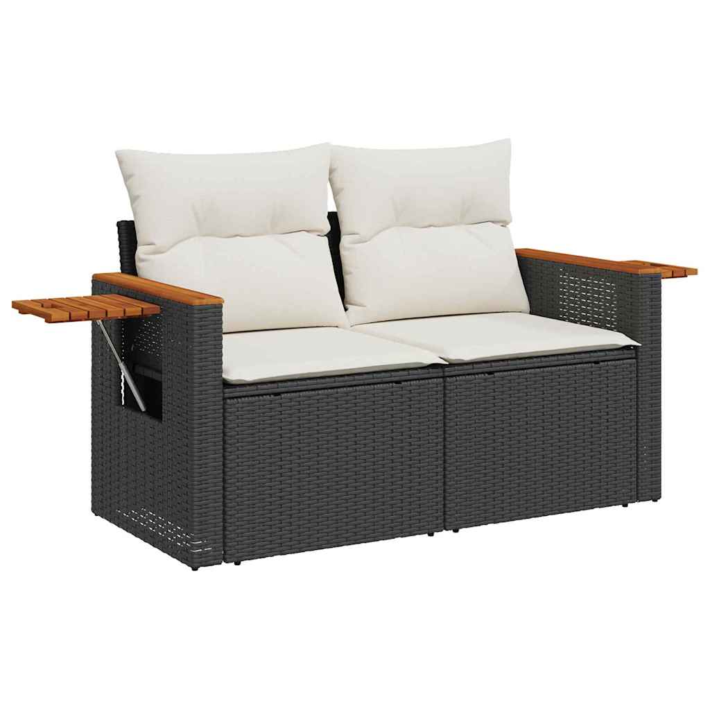 Conjunto de Sofá de Jardim 14 pcs Preto Rattan Sintético