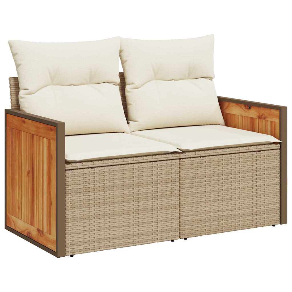 Conjunto de Sofá de Jardim 11 pcs Bege e Creme