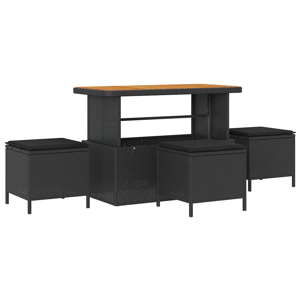 Conjunto de Sofá de Jardim 13 pcs Preto vime PE