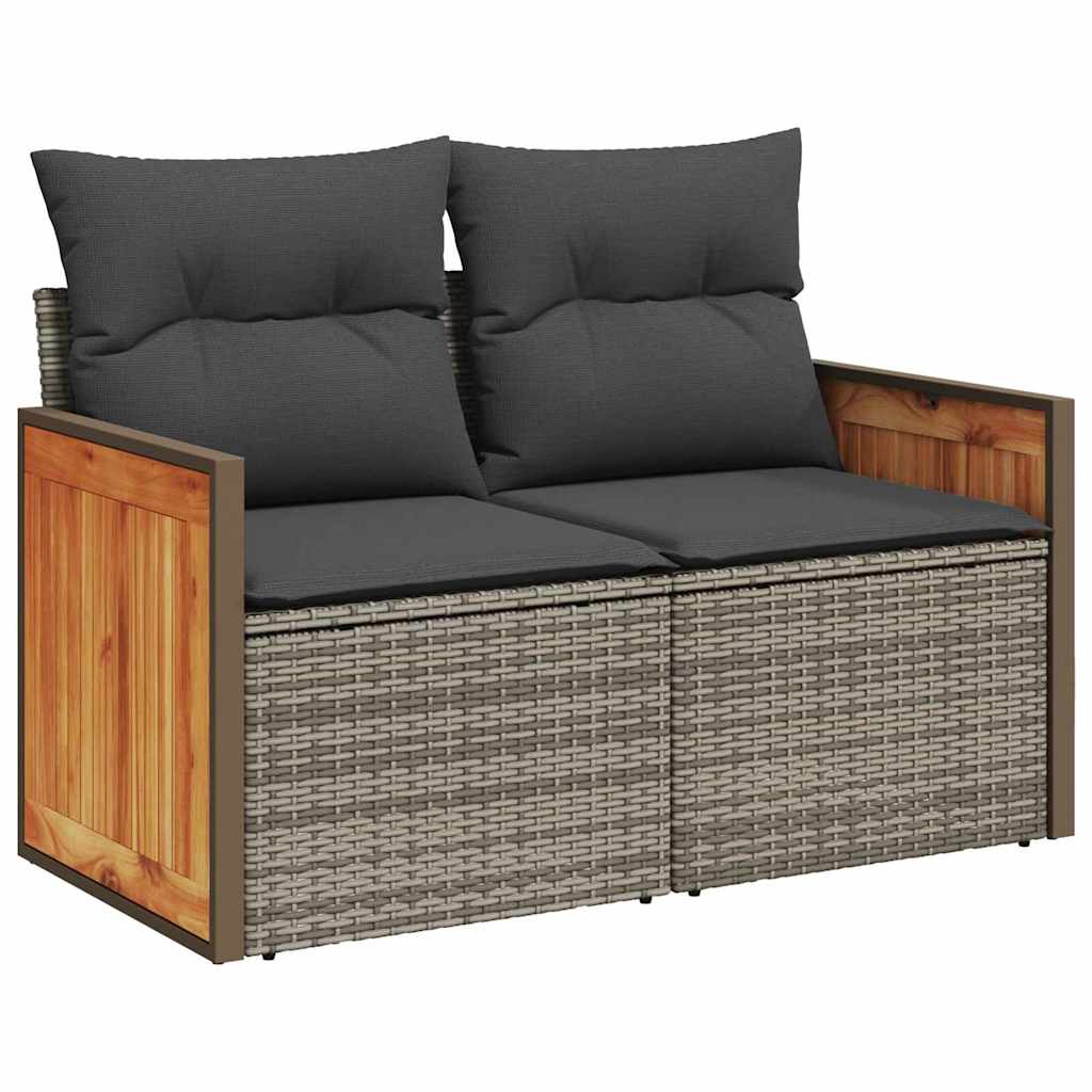Conjunto de Sofá de Jardim 13 pcs Cinza Cinza escuro vime PE