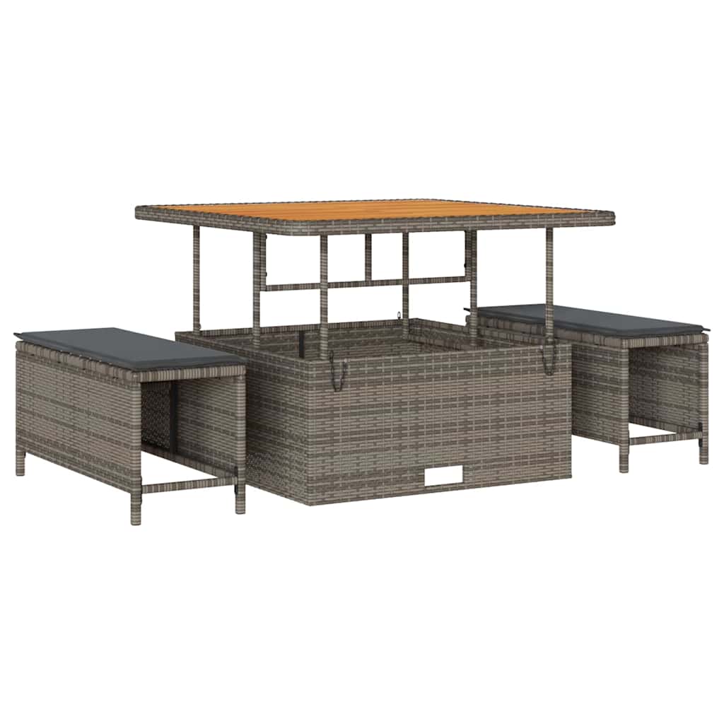 Conjunto de Sofá de Jardim 14 pcs Cinza Cinza escuro