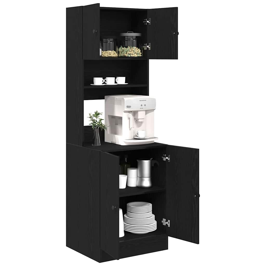 Armário de Cozinha com porta Carvalho preto 60 x 50 x 180 cm