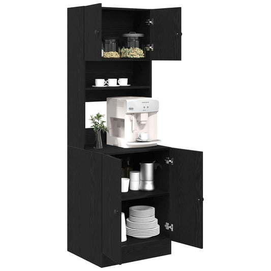 Buffet de Cozinha 2 pcs Carvalho Preto 60 x 50 x 180 cm