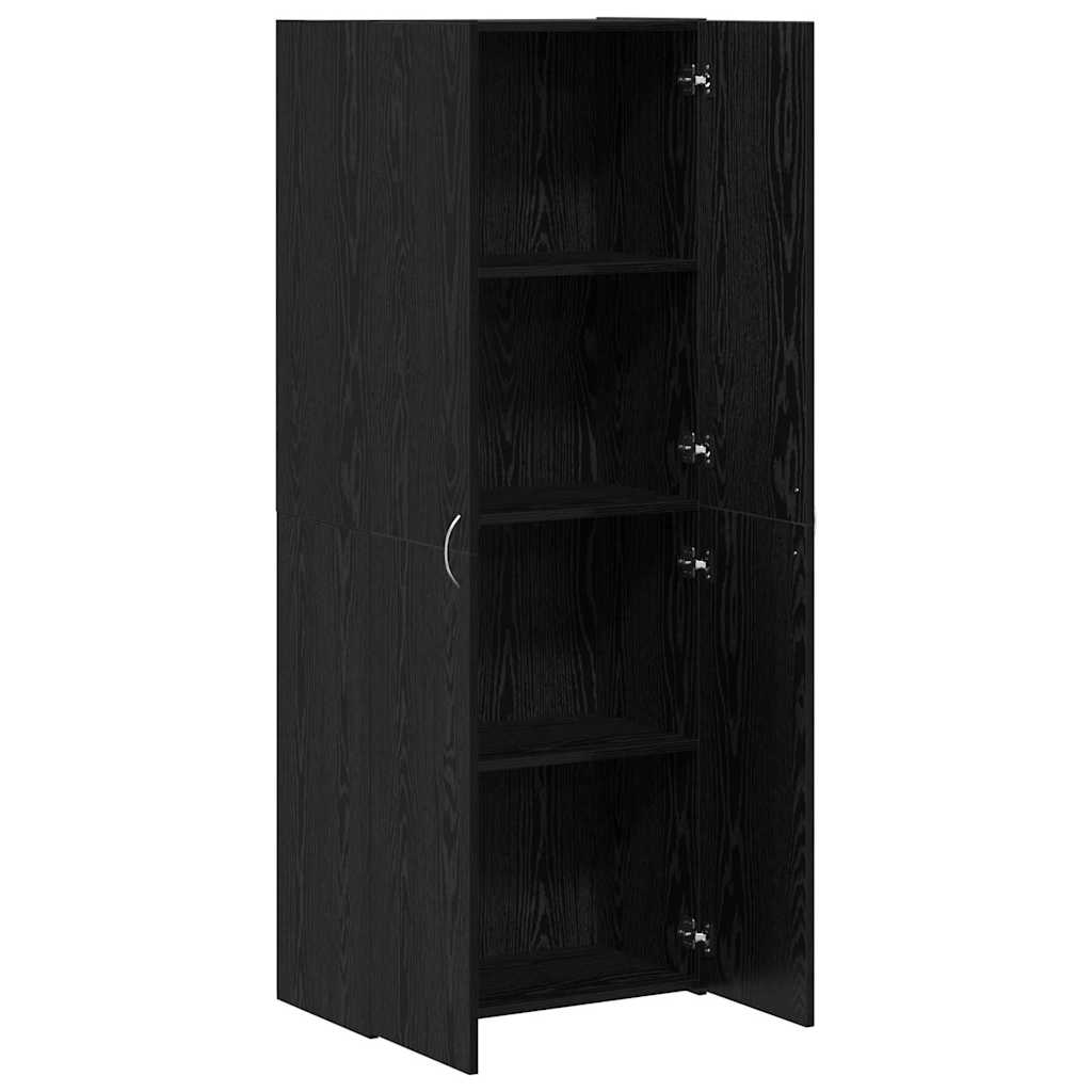 Armário de Escritório com porta Carvalho preto 60 x 32 x 153