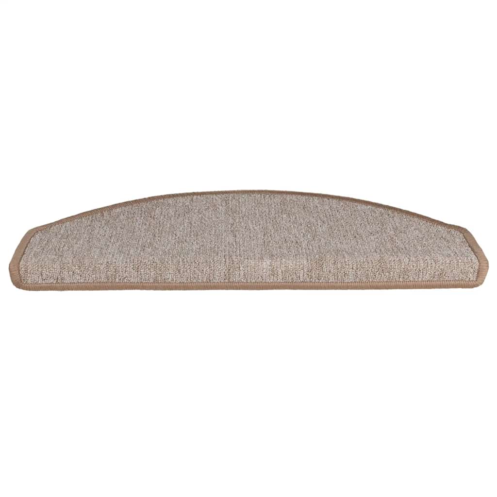 Tapetes de escada 30 peças 65x24x4 cm marrom claro meio redondo grande