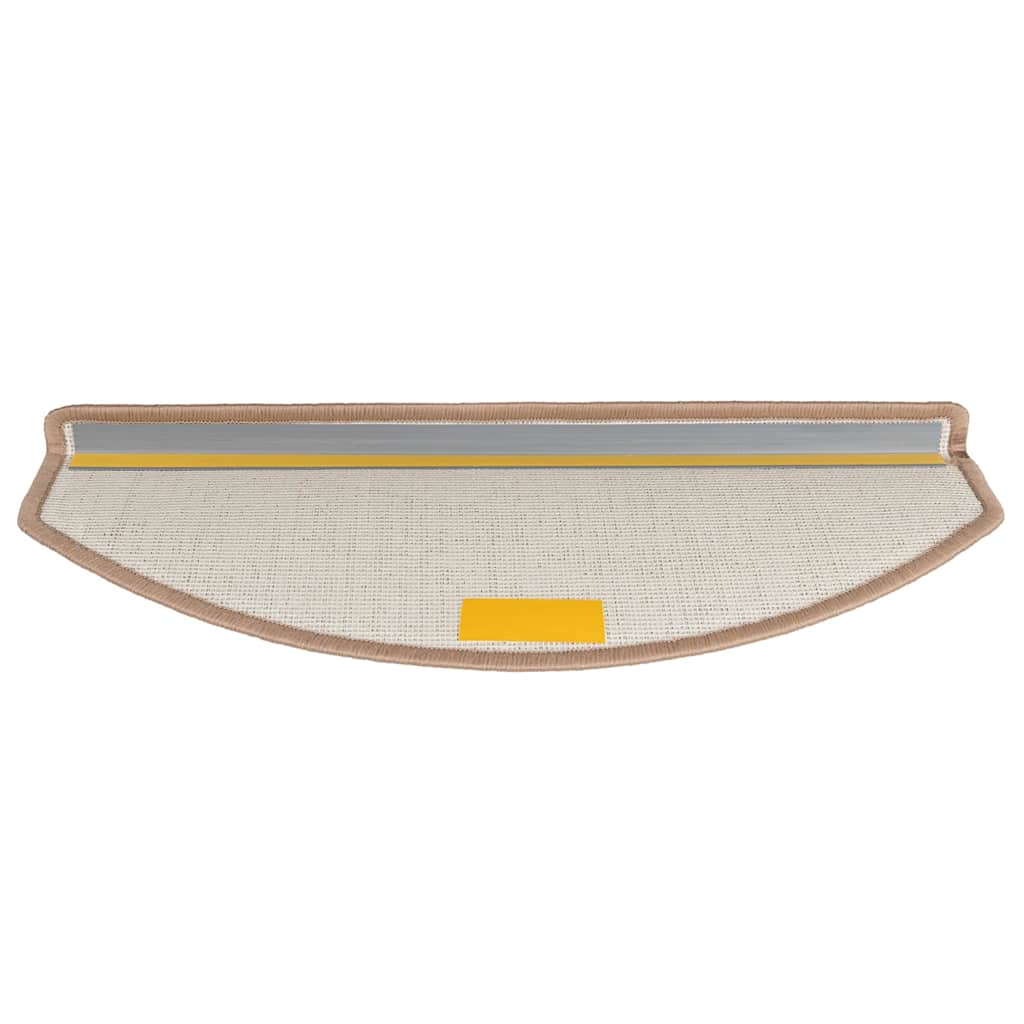 Tapetes de escada 30 peças 65x24x4 cm marrom claro meio redondo grande
