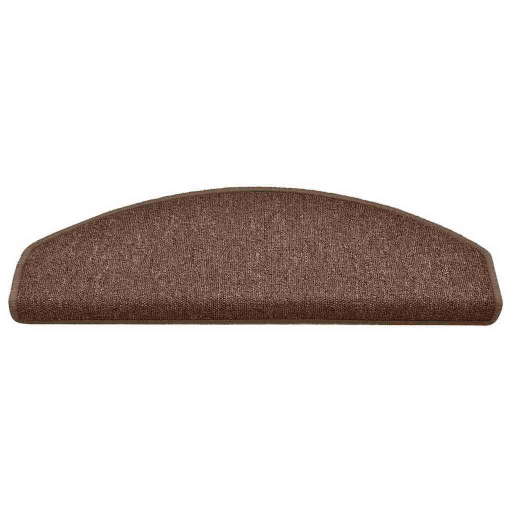 Tapetes de escada 30 peças 65x24x4 cm marrom semicircular grande