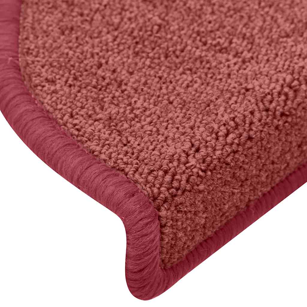 Tapetes de escada 30 peças 65x24x4 cm Bordeaux meio redondo grande