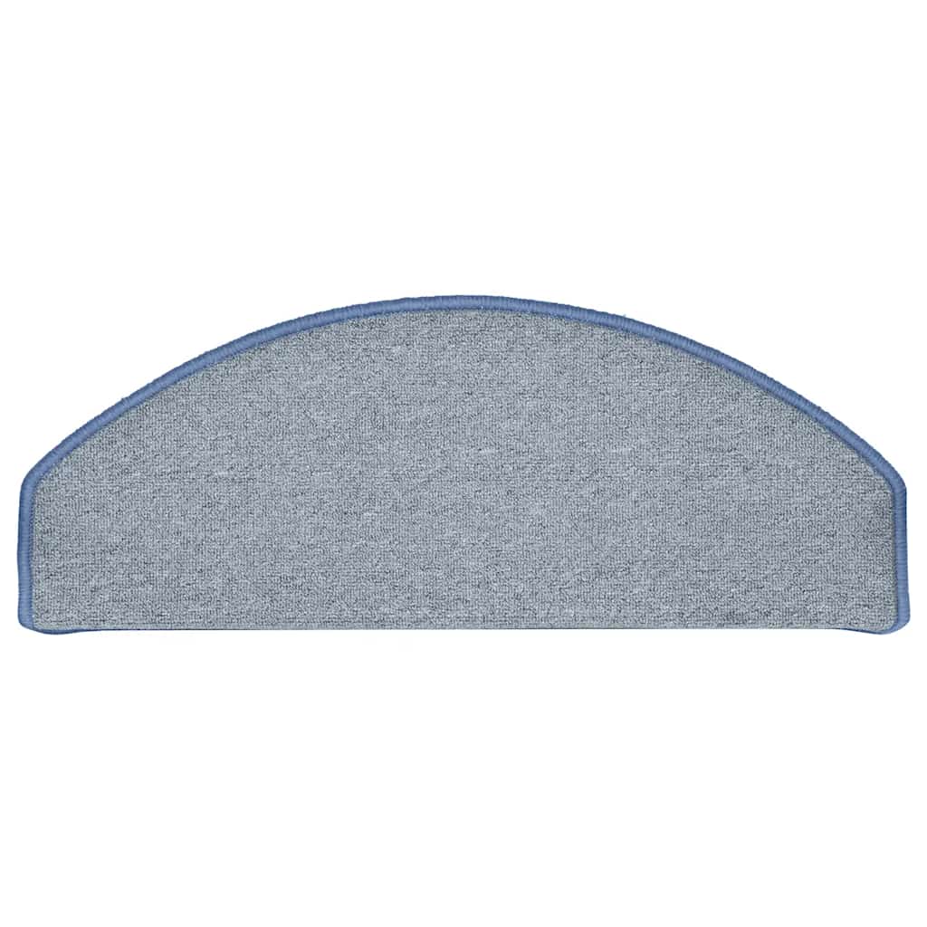 Tapetes de escada 30 peças 65x24x4 cm cinza claro e azul semicircular grande
