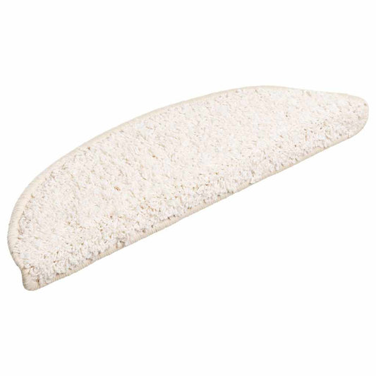Tapetes de escada 30 peças 56x17x3 cm branco semicircular