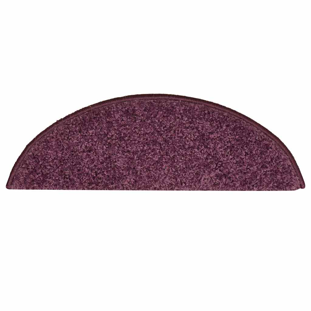 Tapetes de escada 30 peças roxo escuro semicircular